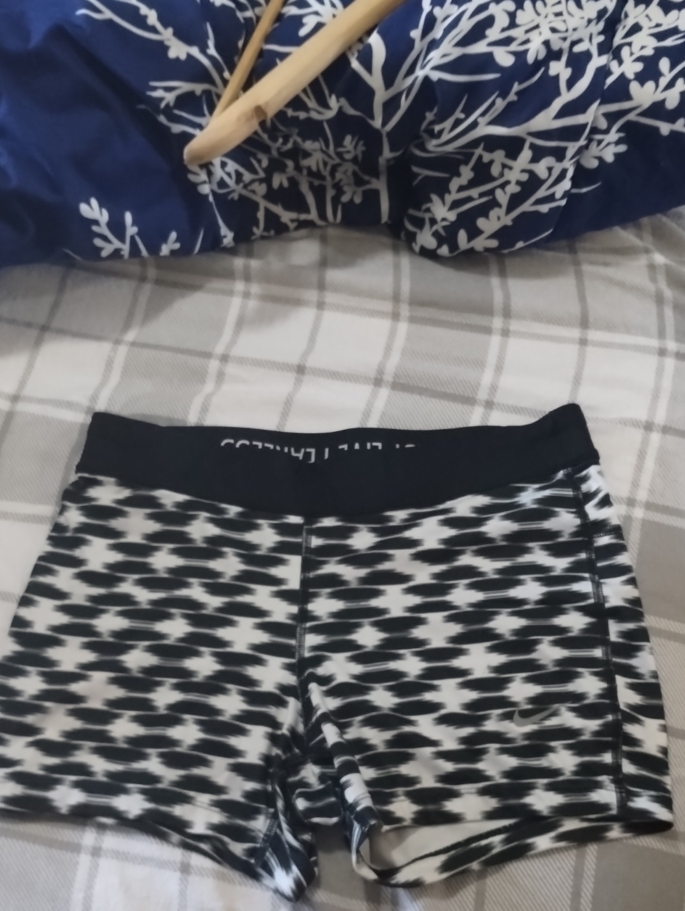 Nike Black and White Patterned Hi' Athletic Shorts